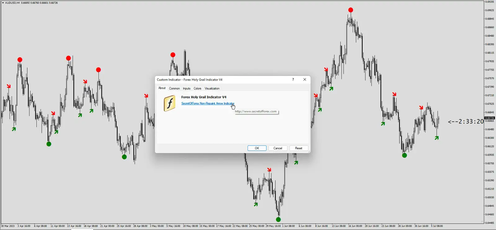 non repaint arrow indicator